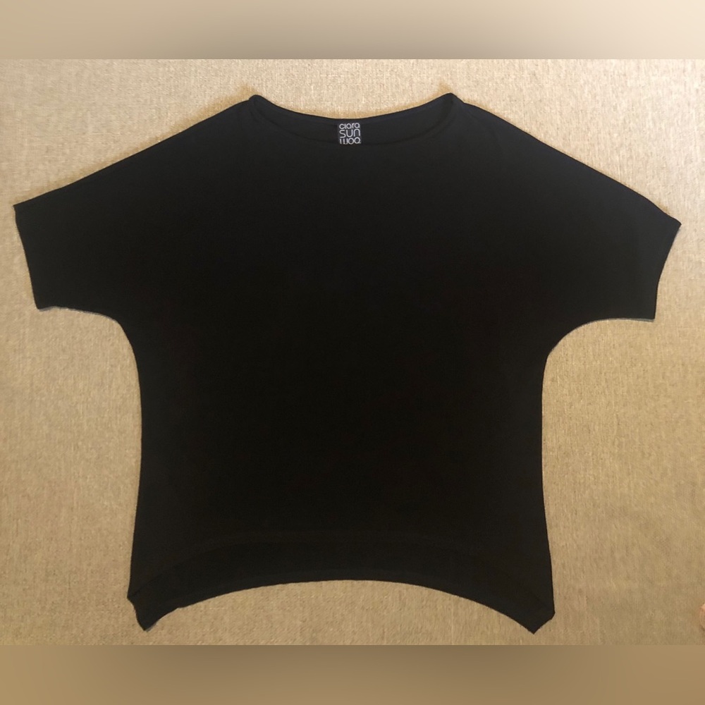 Clara Sun Woo Loose Cut Top Black Small EUC
